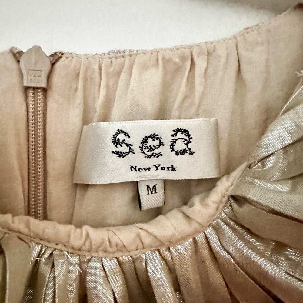 Sea New York Metallic Naya Box Pleat Maxi Dress - Picture 9 of 10